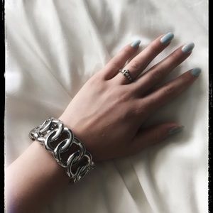 Silver metal stretchy Chain Bracelet